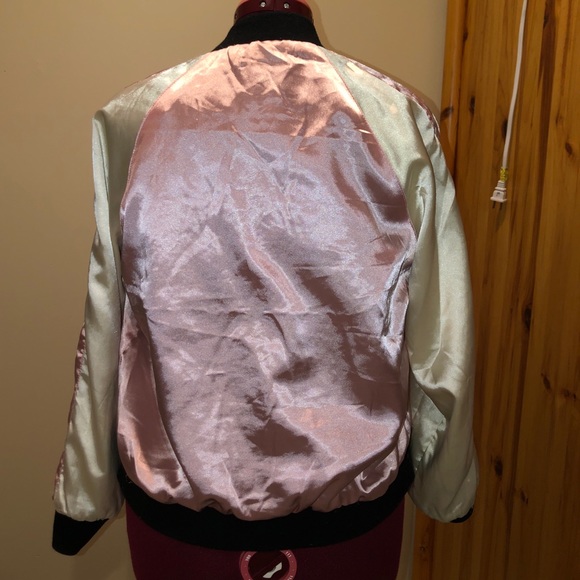 SATIN REVERSIBLE BOMBER JACKET - Picture 4 of 5
